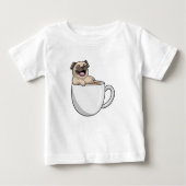 Pug met beker koffie (Voorkant)