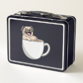 Pug met beker koffie (Achterkant)