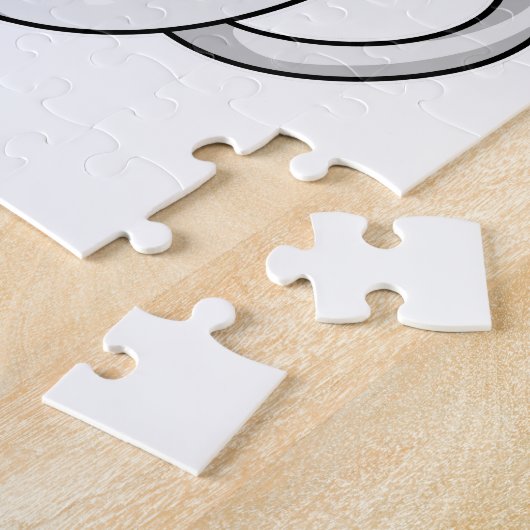 Pug met beker koffie legpuzzel (Zijkant)