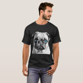 Pug Met Blauwe Ogen T-shirt (Voorkant volledig)