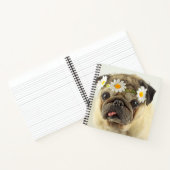 Pug met Daisy Crown Notitieboek (Binnen)