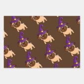 Pug Met De Halloween Hoed Inpakpapier Vel (Voorkant 3)