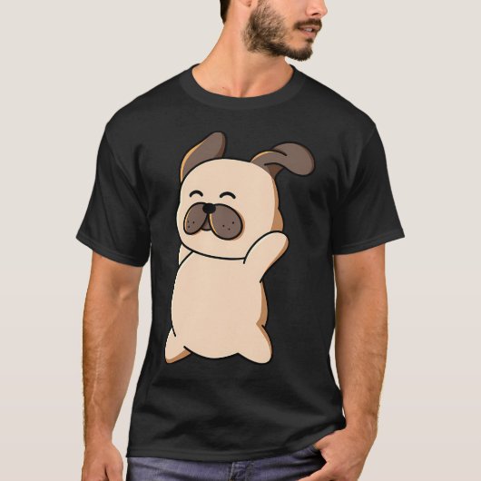 Pug met een plak pizza t-shirt (Voorkant)