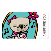 Pug met fluitgeschenk Kaart, Certificaat, D10-0521