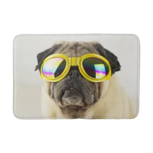 Pug met Goggles Badmat (Voorkant)