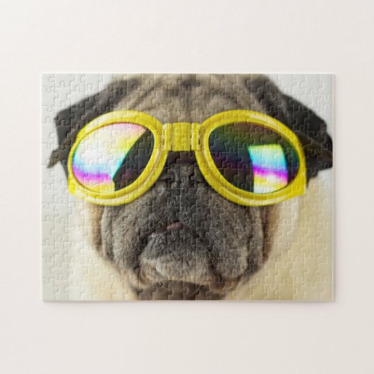 Pug met Goggles Legpuzzel (Horizontaal)