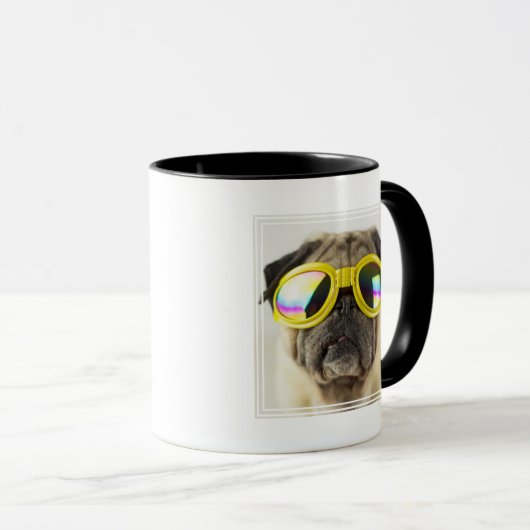 Pug met Goggles Mok (Voorkant rechts)
