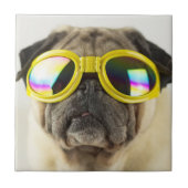Pug met Goggles Tegeltje (Voorkant)