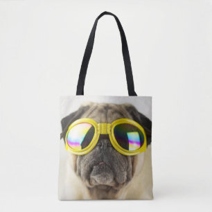 Pug met Goggles Tote Bag
