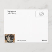 Pug met het Ierse Proverb-Briefkaart Briefkaart (Achterkant)