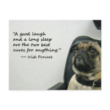 Pug met het Ierse Proverb-Briefkaart