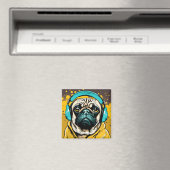 Pug met hoofdtelefoon magneet (Insitu (Vaatwasser))
