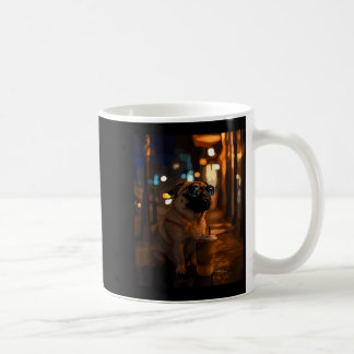 Pug met ijskoude koffie koffiemok