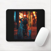 Pug met ijskoude koffie  muismat (Met muis)