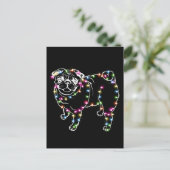 Pug met kerstcadeautjes voor juffrouw Pug - eigena Briefkaart (Staand voorkant)