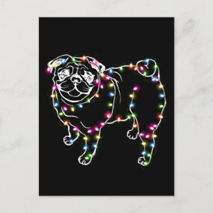 Pug met kerstcadeautjes voor juffrouw Pug - eigena Briefkaart