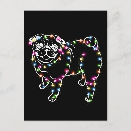 Pug met kerstcadeautjes voor juffrouw Pug - eigena Briefkaart (Voorkant)