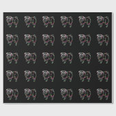 Pug met kerstcadeautjes voor juffrouw Pug - eigena Cadeaupapier (Vlak)