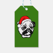 Pug met kerstkerstkerstkerstkerstkerstman cadeaulabel (Voorkant)
