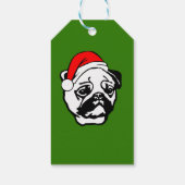 Pug met kerstkerstkerstkerstkerstkerstman cadeaulabel (Achterkant)