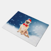 Pug met kerstkerstkerstkerstkerstkerstman deurmat (Schuin)