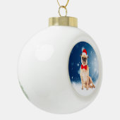 Pug met kerstkerstkerstkerstkerstkerstman keramische bal ornament (Links)