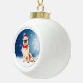 Pug met kerstkerstkerstkerstkerstkerstman keramische bal ornament (Rechts)