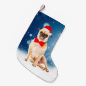 Pug met kerstkerstkerstkerstkerstkerstman kleine kerstsok (Voorkant (Hangend))