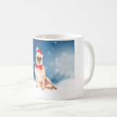 Pug met kerstkerstkerstkerstkerstkerstman koffiemok (Voorkant rechts)