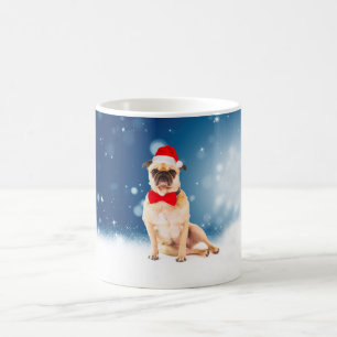 Pug met kerstkerstkerstkerstkerstkerstman koffiemok