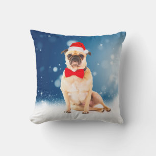 Pug met kerstkerstkerstkerstkerstkerstman kussen