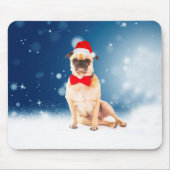 Pug met kerstkerstkerstkerstkerstkerstman muismat (Voorkant)
