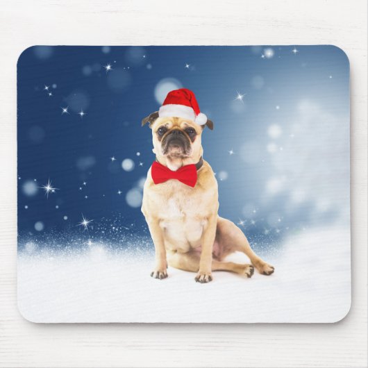 Pug met kerstkerstkerstkerstkerstkerstman muismat (Voorkant)