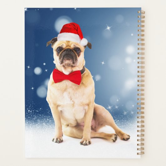 Pug met kerstkerstkerstkerstkerstkerstman planner (Achterkant)