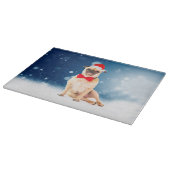 Pug met kerstkerstkerstkerstkerstkerstman snijplank (Hoek)
