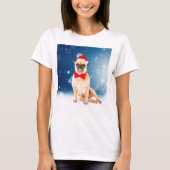 Pug met kerstkerstkerstkerstkerstkerstman t-shirt (Voorkant)