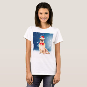 Pug met kerstkerstkerstkerstkerstkerstman t-shirt