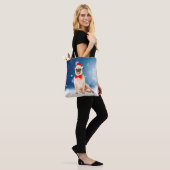 Pug met kerstkerstkerstkerstkerstkerstman tote bag (Op model)