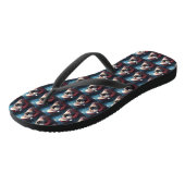 Pug Met Kerstman Feestelijke Kerst Teenslippers (Schuin)