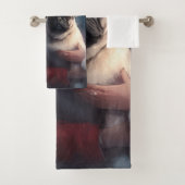 Pug Met Kerstman Festieve Kerst Bad Handdoek (Insitu)