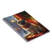 Pug met kerstverlichting vakantie notitieboek (Rechterzijde)