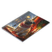 Pug met kerstverlichting vakantie notitieboek (Linkerzijde)
