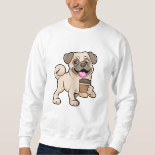 Pug met koffie om mee te gaan trui