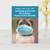 Pug met Masker - Maskers en Slecht Breath Meng nie Kaart (Gele Bloem)