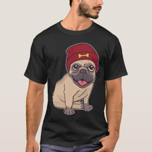 Pug met muts klassiek 23 t-shirt