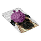 Pug met  Paars Pet Magneet (Rechterzijde)