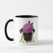 Pug met Paars Pet Mok (Links)