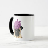 Pug met Paars Pet Mok (Voorkant links)