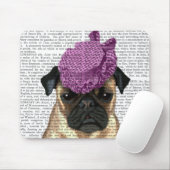 Pug met  Paars Pet Muismat (Met muis)