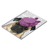 Pug met  Paars Pet Notitieboek (Linkerzijde)